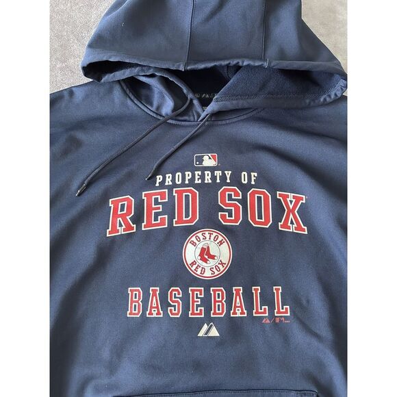 Majestic Authentic Boston Red Sox Therma Base Sweatshirt Logo Mens XL Blue - Picture 3 of 7